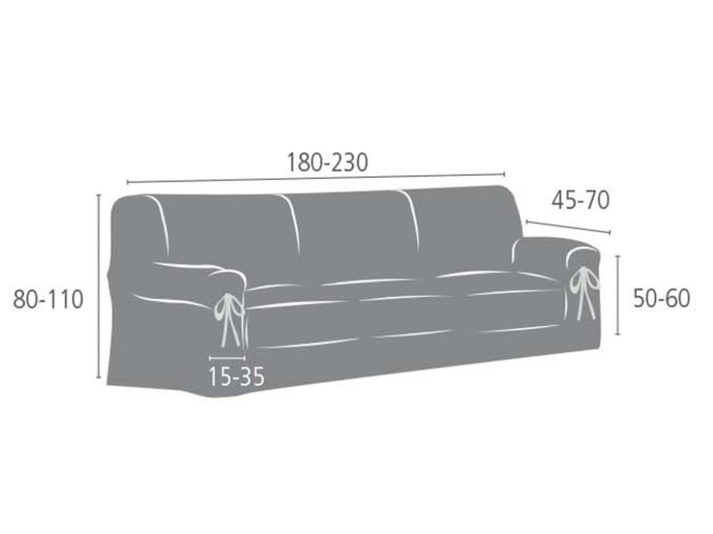 Husa ajustabila pentru canapea 3 locuri GIOVANNA Bej 180-230 cm