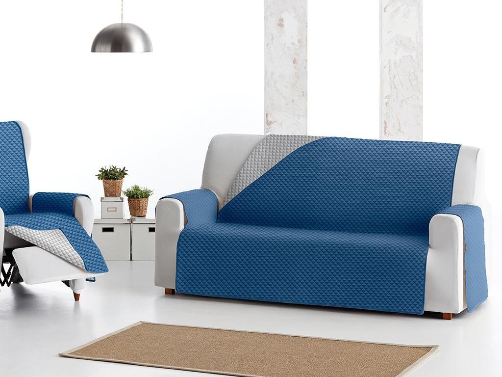 Husa reversibila pentru canapea 4 locuri OSLO Albastru 190 cm