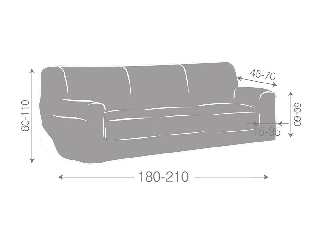 Husa bielastica pentru canapea 3 locuri Dorian Gri 180-210 cm