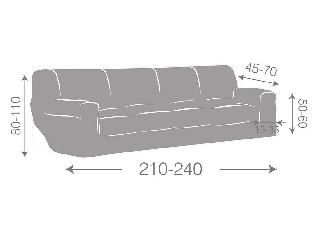 Husa bielastica pentru canapea 4 locuri Cora Bej 210-240 cm