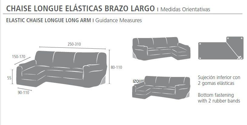 Husa elastica pentru coltar stanga AQUILES Maro 250-310 cm